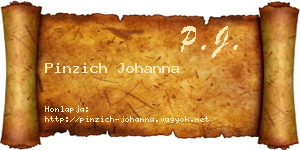 Pinzich Johanna névjegykártya